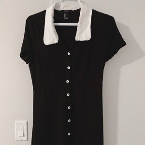 Black Button Up Mini Dress w/ Collar